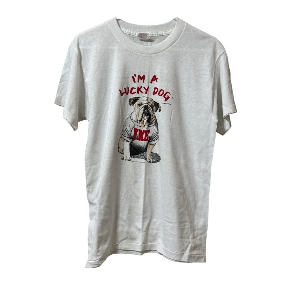 Im A Lucky Dog T Shirt Purina 1987 Size Large Sportswear USA Made‎ Single Stitch
